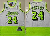 Lakers Bape 24 Kobe Bryant White Fluorescent Green Split Hardwood Classics Jersey,baseball caps,new era cap wholesale,wholesale hats